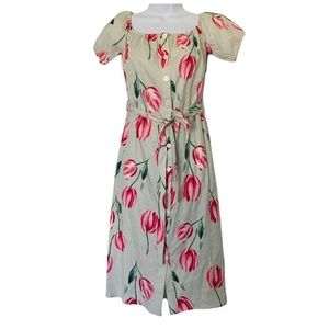 NWOT L'Academie X Revolve The Callao Midi Dress Mint Tulip Floral size S